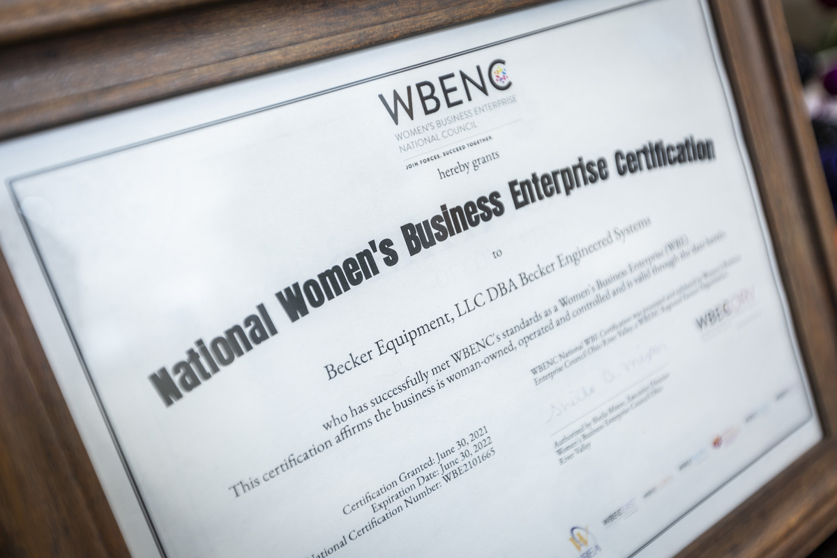 Becker Equipment National Women's Business Enterprise Certification